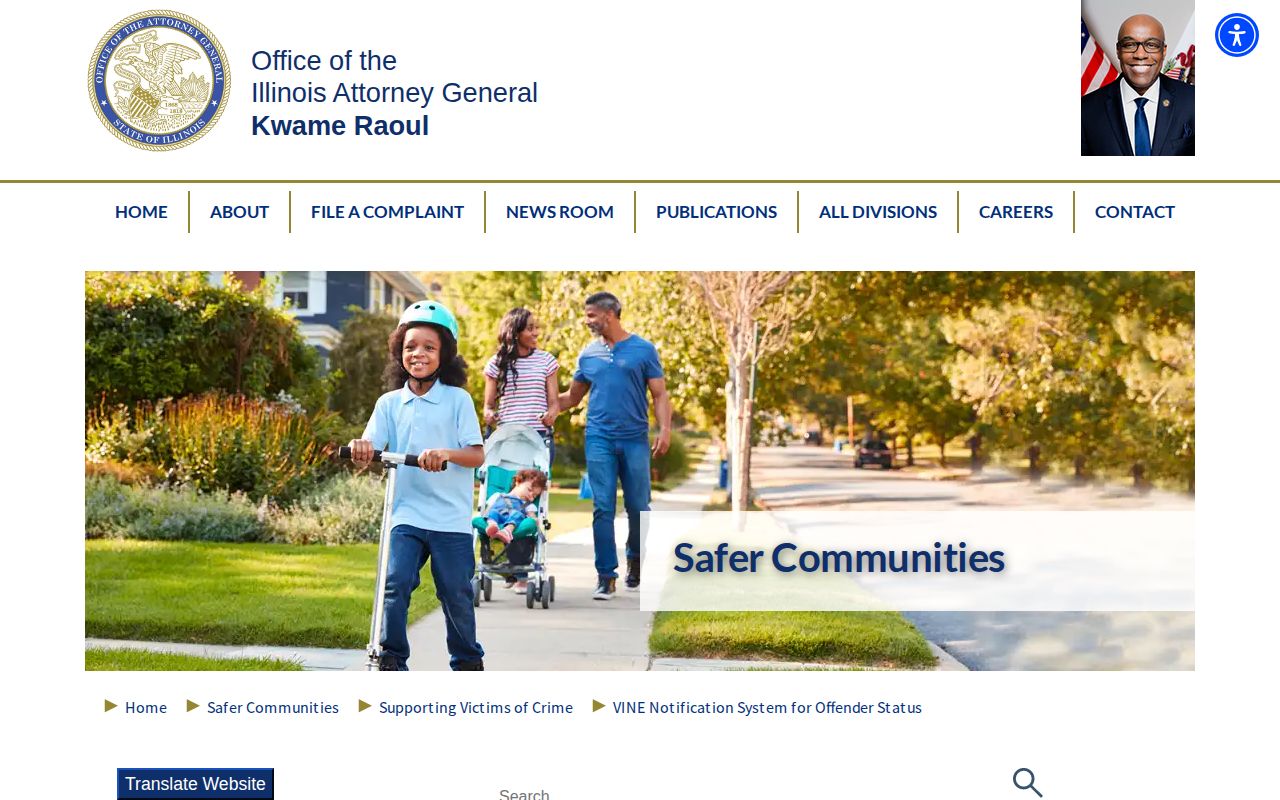 Illinois VINE custody notification information for Adams County records