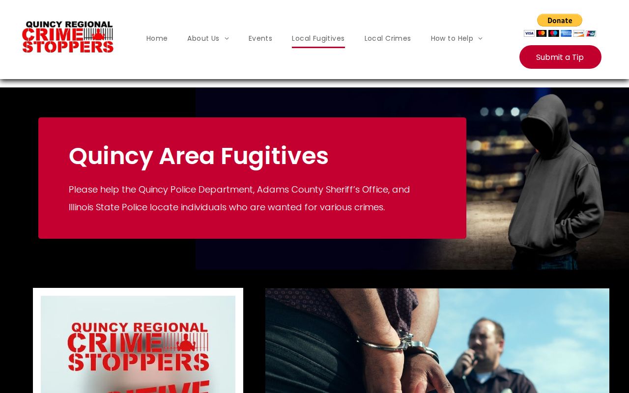 Quincy Regional Crime Stoppers tip and warrant-status information
